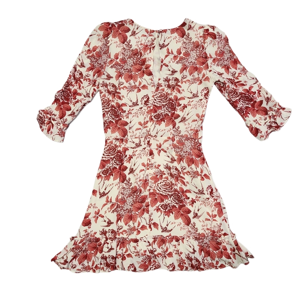 Reformation Doutzen Floral Mini Red Dress Size 2 - Picture 7 of 10